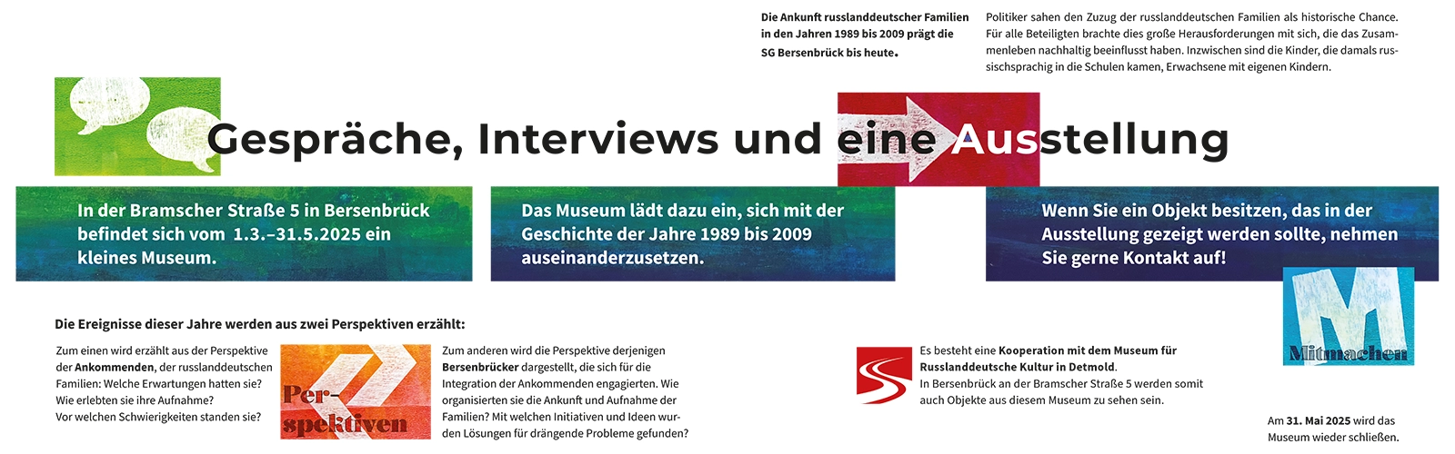 Folder mit Informationen zum Projekt Brücken der Erinnerung